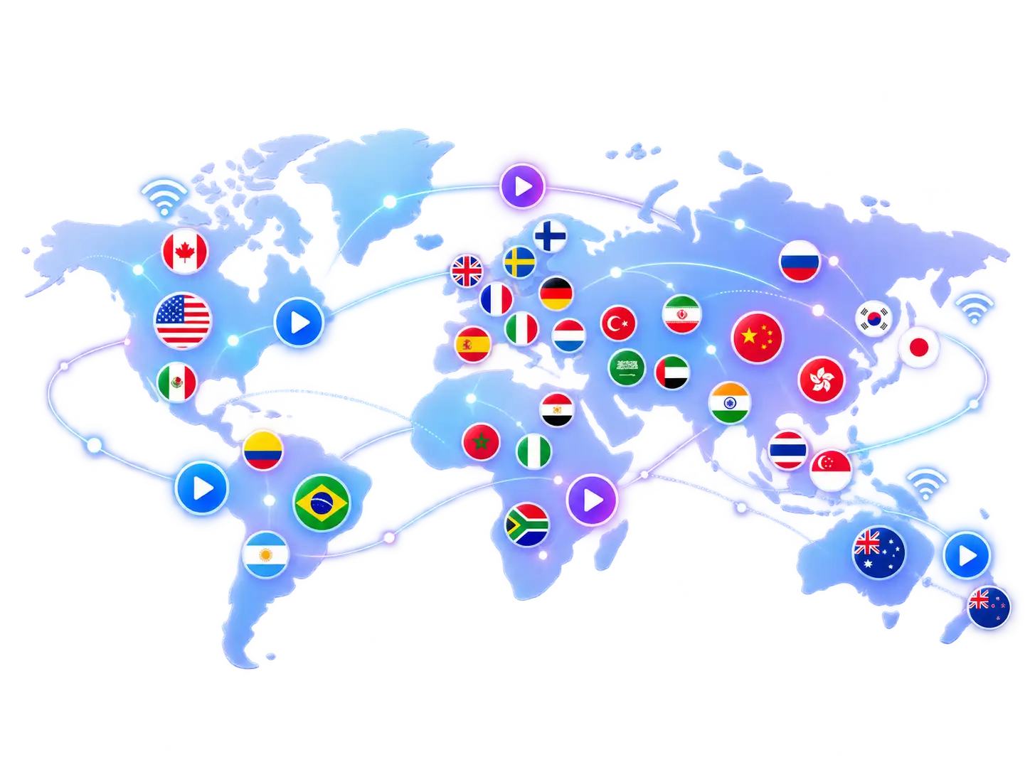 Bingetrax IPTV Channels World Map Coverage in 4K